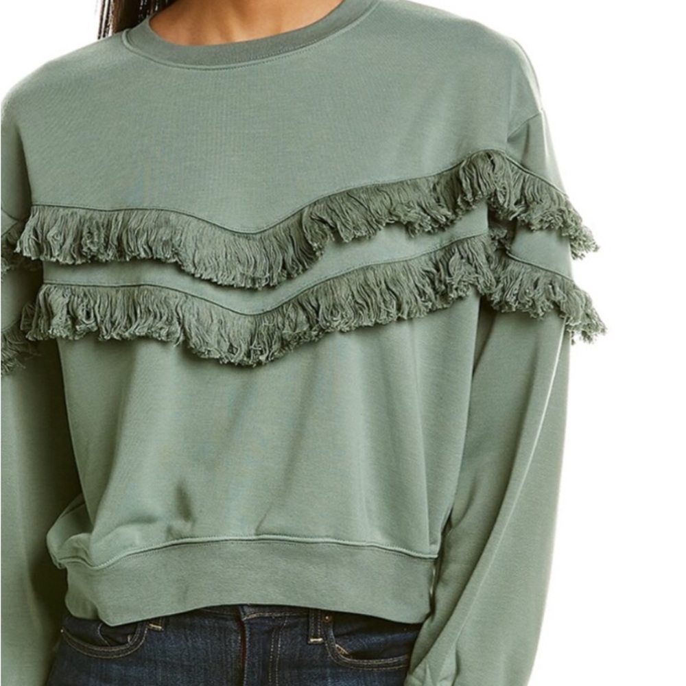 Fringe crewneck sweater